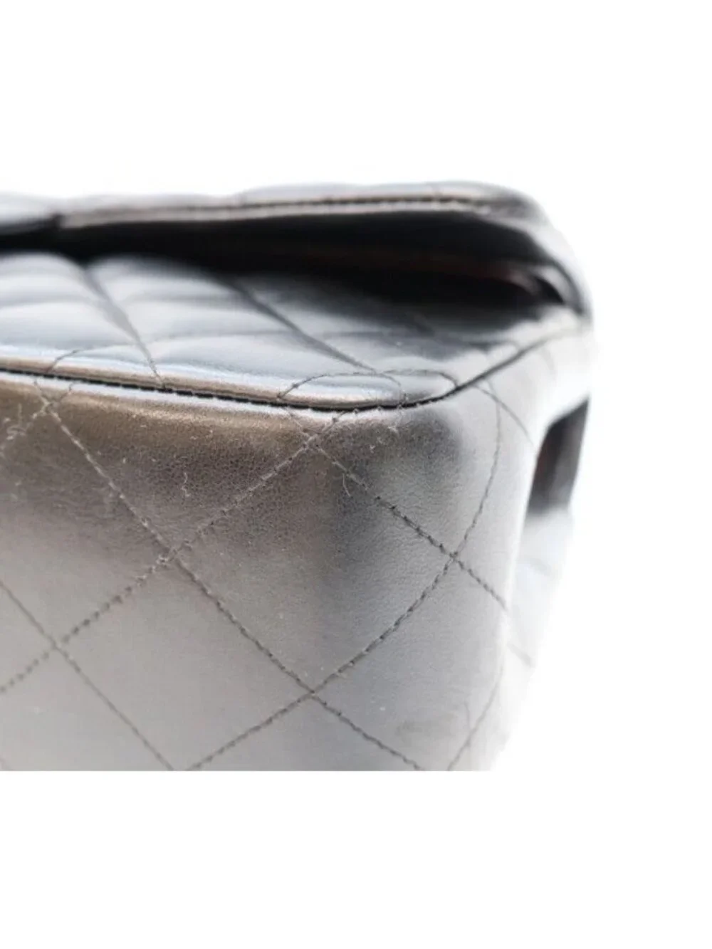 Chanel Black Lamb Silver Double Flap Maxi Quilted 30
